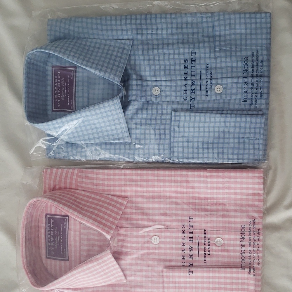 Two checked Charles Tyrwhitt  Egyptian cotton shirts